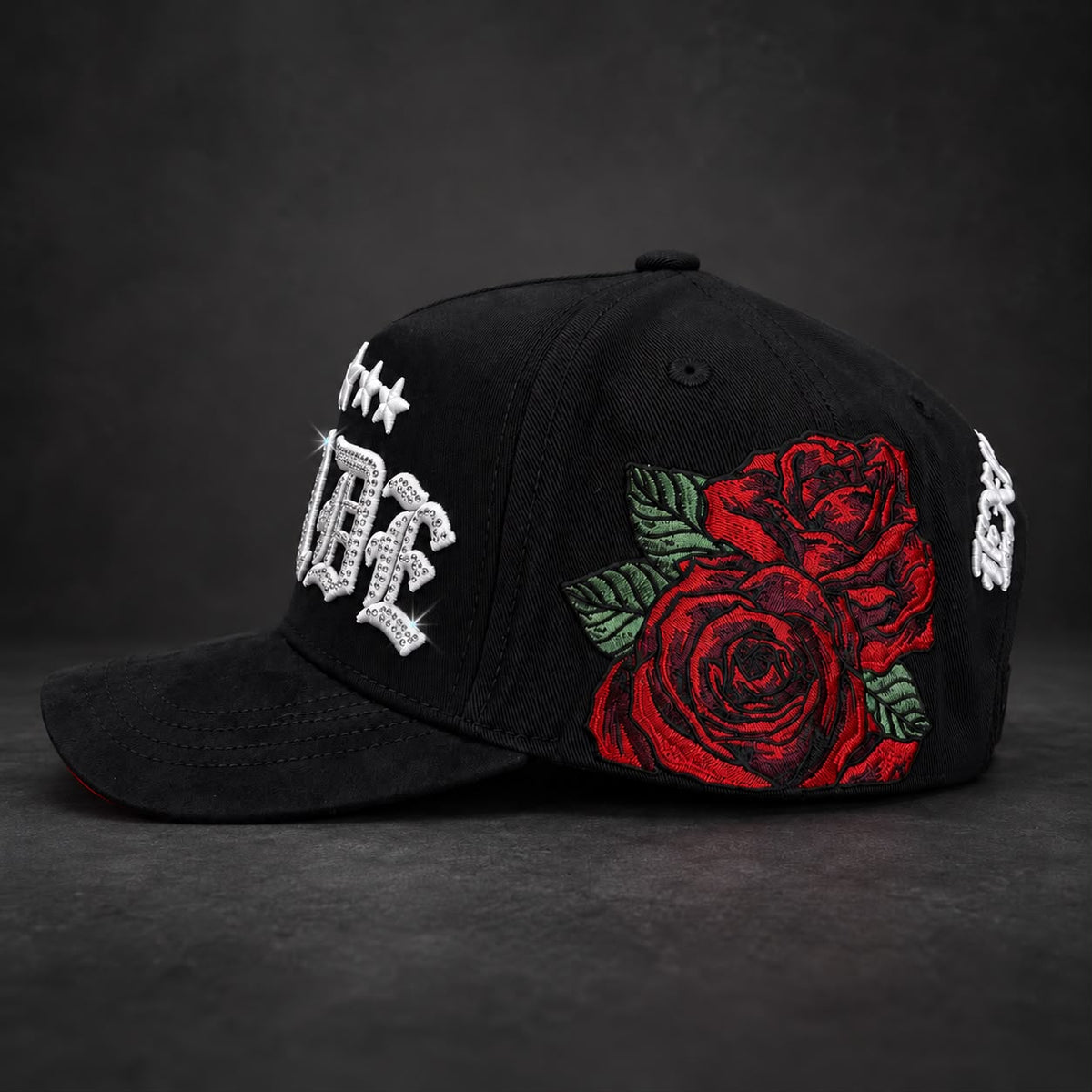Rose / Blood hat, left side view