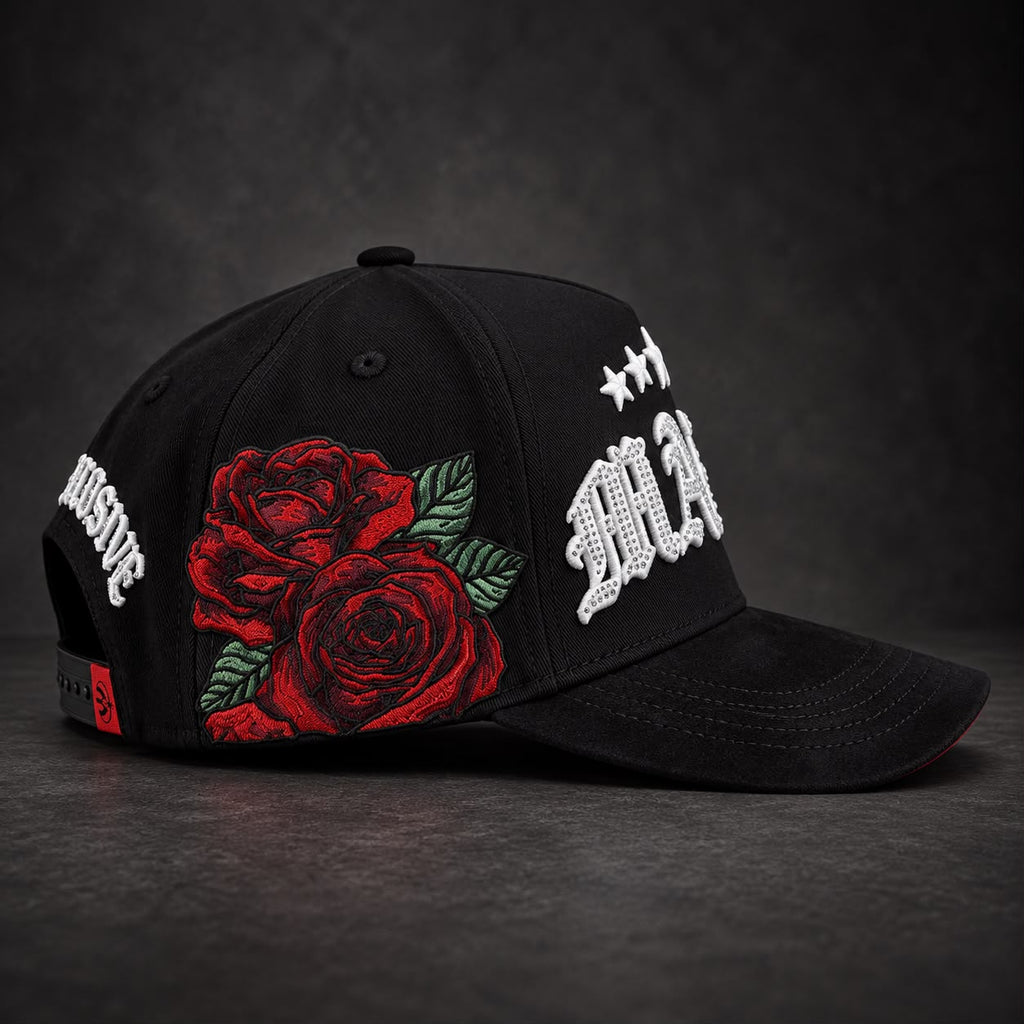 Rose / Blood hat, right side view